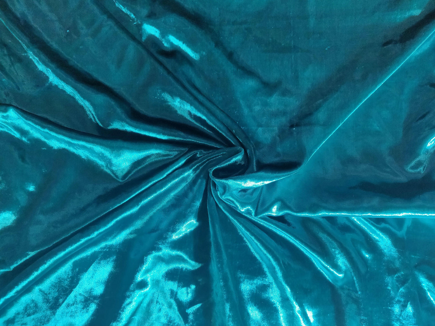 Turquoise Solid Micro Velvet Fabric FAB258 - Ethnic's By Anvi Creations