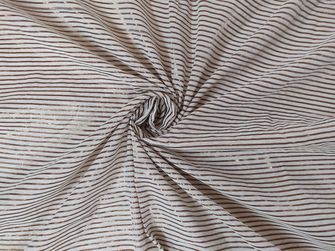 Cotton Silk Antique Striped Fabric Pre cut 1 Meter FAB76-Anvi Creations-Fabric