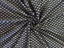 Load image into Gallery viewer, Black Semi Brocade Zari Weaven Fabric Pre cut 1 Meter FAB79-Anvi Creations-Fabric