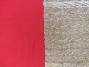 Georgette Gold Border Red Fabric Pre Cut 1.25 Meter FAB80-Anvi Creations-Fabric