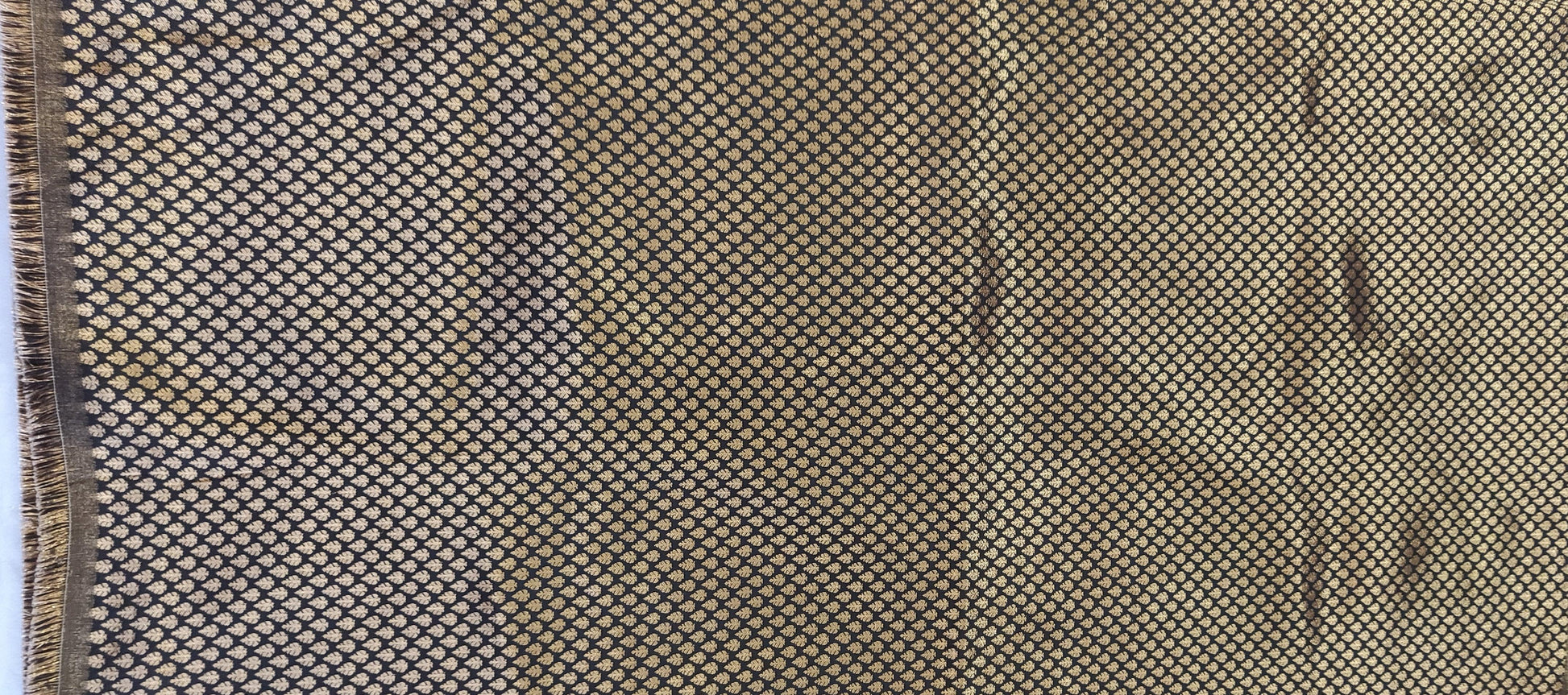 Black Pure Weave Brocade Fabric Pre Cut 1 Meter  FAB87-Anvi Creations-Fabric