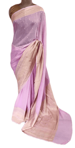 Light Pink Pure Khaddi Georgette Banarasi Saree FAPS01 - Ethnic's By Anvi Creations