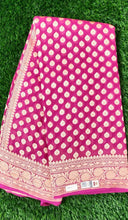 Charger l&#39;image dans la galerie, Magenta Pink Pure Khaddi Georgette Banarasi Saree FAPS05 - Ethnic&#39;s By Anvi Creations