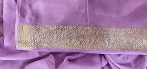 Mauve Pure Khaddi Georgette Banarasi Saree FAPS06 - Ethnic's By Anvi Creations