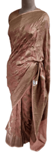 Charger l&#39;image dans la galerie, Light Peachy Brown Pure Khaddi Georgette Banarasi Saree FAPS07 - Ethnic&#39;s By Anvi Creations
