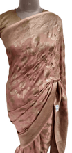 Charger l&#39;image dans la galerie, Light Peachy Brown Pure Khaddi Georgette Banarasi Saree FAPS07 - Ethnic&#39;s By Anvi Creations