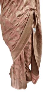 Light Peachy Brown Pure Khaddi Georgette Banarasi Saree FAPS07 - Ethnic's By Anvi Creations