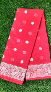 Red Semi Silk Weaven Banarasi Saree FASS01 - Ethnic's By Anvi Creations