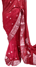 Load image into Gallery viewer, Red Semi Silk Weaven Banarasi Saree FASS01 - Ethnic&#39;s By Anvi Creations