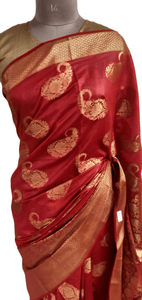 Red Semi Silk Weaven Banarasi Saree FASS02 - Ethnic's By Anvi Creations