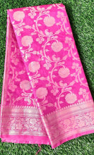 Load image into Gallery viewer, Magenta Pink Semi Pure Weaven Georgette Banarasi Saree FASSG01 - Ethnic&#39;s By Anvi Creations