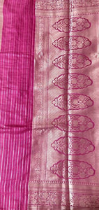 Magenta Pink Semi Pure Weaven Georgette Banarasi Saree FASSG01 - Ethnic's By Anvi Creations