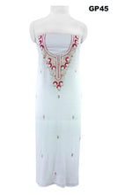 Load image into Gallery viewer, Jaipuri Kundan Hand Work Off White Georgette Kurti Kurta Fabric GP45-Anvi Creations-Jaipuri Kurti Fabric