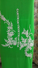 Charger l&#39;image dans la galerie, Jaipuri Pearl Hand Work Green Georgette Kurti Kurta Fabric GP48-Anvi Creations-Jaipuri Kurti Fabric