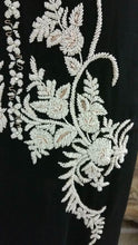 Charger l&#39;image dans la galerie, Jaipuri Pearl Hand Work Black Georgette Kurti Kurta Fabric GP50-Anvi Creations-Jaipuri Kurti Fabric