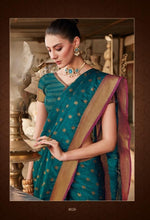 Charger l&#39;image dans la galerie, Designer Turquoise Dupion Silk Weaven Saree GEM4026-Anvi Creations-Silk Saree