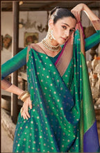 Load image into Gallery viewer, Designer Green Dupion Silk Weaven Saree GEM4029-Ethnic&#39;s By Anvi Creations-Silk Saree