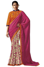 Load image into Gallery viewer, Pink Printed Cotton Silk Saree HW806-Anvi Creations-Handloom Saree
