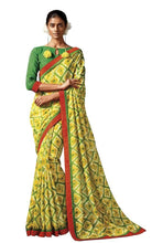 Charger l&#39;image dans la galerie, Green Yellow Cotton Silk saree HW808-Anvi Creations-Handloom Saree