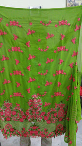 Pakistani Replica Mina Hasan Georgette Embroidered Dress Material-Anvi Creations-Dress Material,SALE