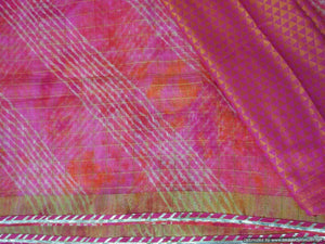 Designer Pink Zari Weaven Kota Shibori Saree KCS117-Ethnic's By Anvi Creations-Handloom Saree
