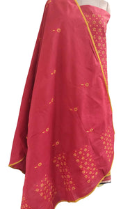 Designer South Cotton Red Heavy Chikankari Lakhnavi Embroidered Dress Material-Anvi Creations-Salwar Kameez