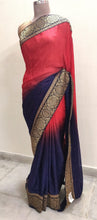 Load image into Gallery viewer, Maroon Purple Banarasi Border saree SC30011B-Anvi Creations-Designer Saree