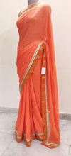 Load image into Gallery viewer, Designer Orange Banarasi Border Saree SP05-Anvi Creations-Boutique Saree