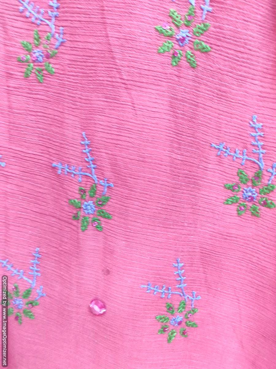 Designer Chikankari Crinkle Cotton Lakhnavi Embroidery Long Wrap Skirt ACS2-Anvi Creations-Party Wear Lehenga Choli