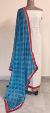 Load image into Gallery viewer, Designer Brasso Printed off white blue salwar kameez Material SC6383A-Anvi Creations-Salwar Kameez