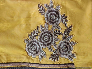 Designer Yellow Embroidered Pashmina Winter Dress Material with Chiffon Dupatta VN25-Anvi Creations-Pashmina Dress Material