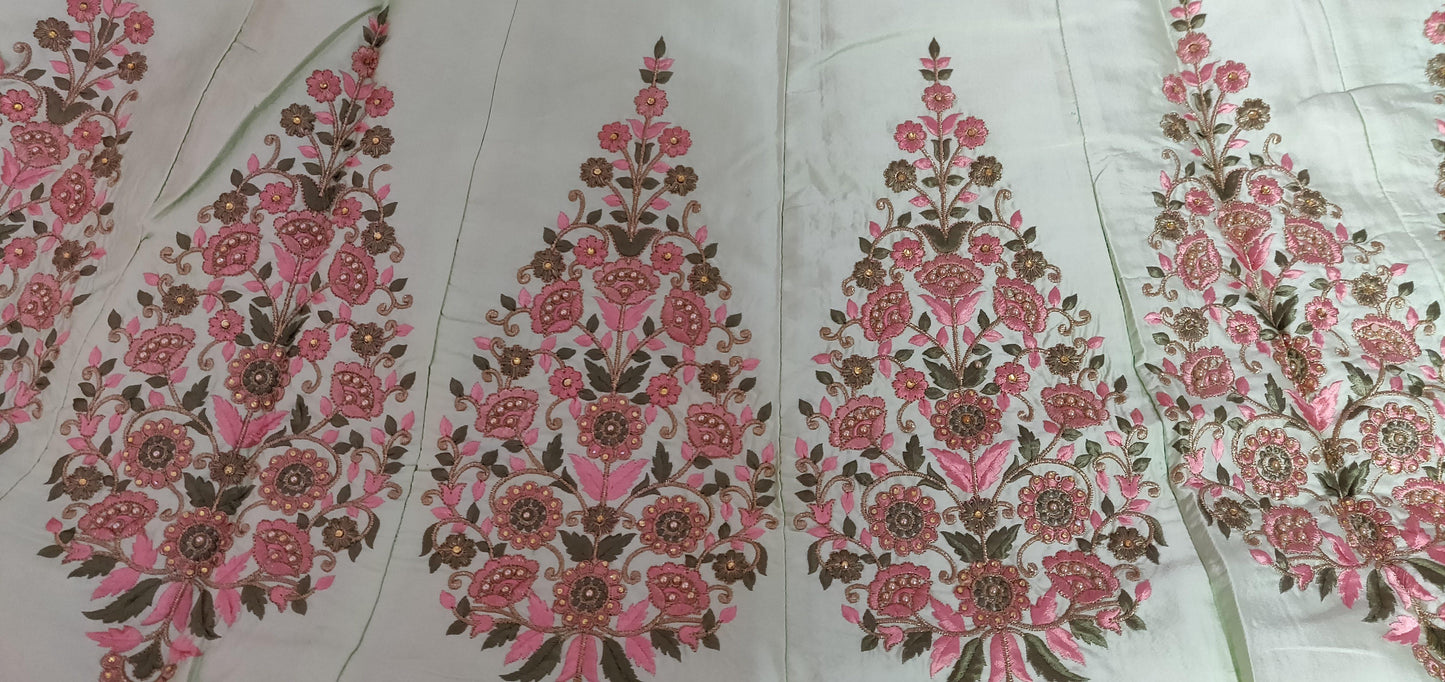 Designer Peach Semi Stitched Satin Silk Lehenga Choli Dupatta 4151-Anvi Creations-Lehenga Choli