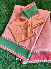 Load image into Gallery viewer, Peach Banarasi Kota Weaven Border Saree with Readymade Blouse - Ethnic&#39;s By Anvi Creations