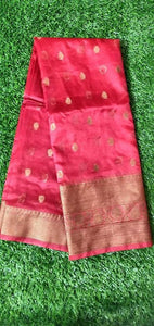 Red Weaven Kora Banarasi Saree FAKB01 - Ethnic's By Anvi Creations
