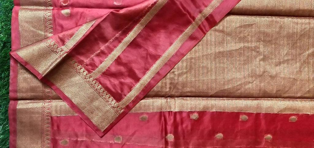 Red Weaven Kora Banarasi Saree FAKB01 - Ethnic's By Anvi Creations