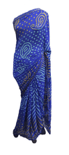 Charger l&#39;image dans la galerie, Blue Bandhani Bandhej Printed Art Silk Saree KCBAN06 - Ethnic&#39;s By Anvi Creations