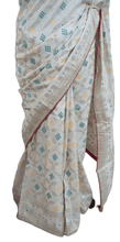 Load image into Gallery viewer, Off White Bandhej Bandhani Pure Georgette Weave Saree KCBG01 - Ethnic&#39;s By Anvi Creations
