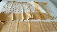 Load image into Gallery viewer, Designer Cream Kota Cotton Embroidered Saree KCS99-Ethnic&#39;s By Anvi Creations-Handloom Saree