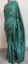 Charger l&#39;image dans la galerie, Exclusive Green Katan Ghicha Saree with Pure Ikkat Silk Blouse KG02 - Ethnic&#39;s By Anvi Creations