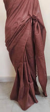 Load image into Gallery viewer, Exclusive Rust Brown Ghicha Saree with Pure Ikkat Silk Blouse KG03 - Ethnic&#39;s By Anvi Creations