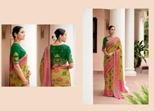 Load image into Gallery viewer, Lime Green Paithani Weave Printed Saree with embroidered Blouse M043 - Ethnic&#39;s By Anvi Creations