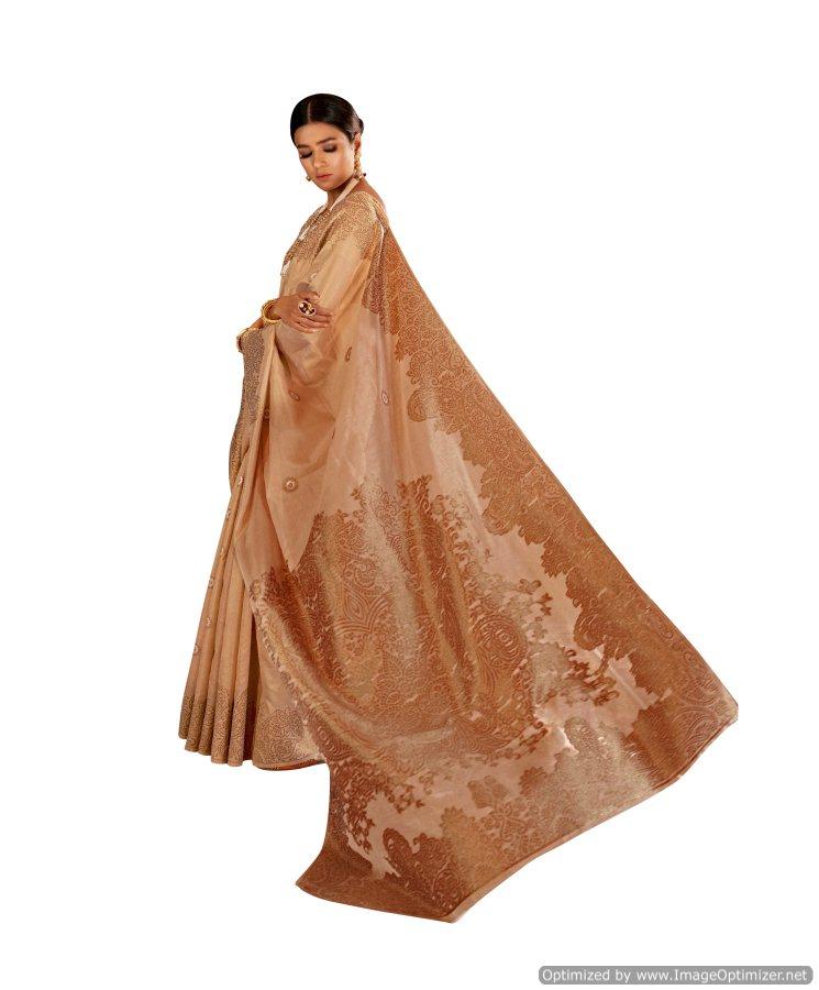 Soft Silk Brown Handloom Saree KS09-Anvi Creations-Silk Saree
