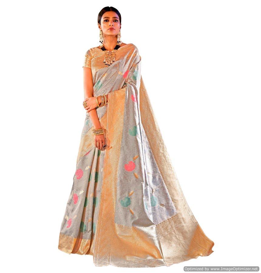 Soft Silk Blue Handloom Saree KS10-Anvi Creations-Silk Saree