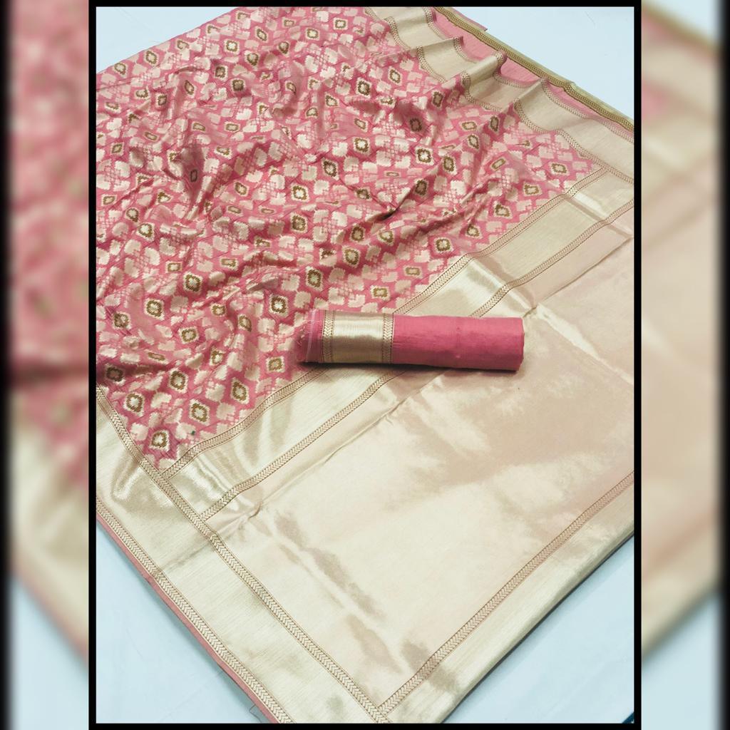 Designer Pink Weaven Silk Saree KL03-Anvi Creations-Weaven Silk Saree