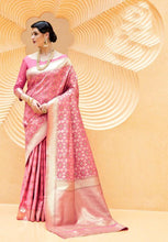 Load image into Gallery viewer, Designer Pink Weaven Silk Saree KL03-Anvi Creations-Weaven Silk Saree