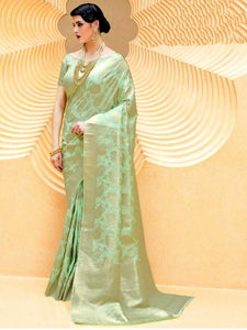 Designer Green Weaven Silk Saree KL10-Anvi Creations-Weaven Silk Saree