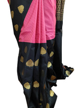 Load image into Gallery viewer, Pink Black Kanchi Blend Kanjivaram Silk Saree Kanchi04-Anvi Creations-Kanchi Blend Saree,Kanjivaram Saree