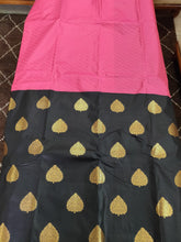 Charger l&#39;image dans la galerie, Pink Black Kanchi Blend Kanjivaram Silk Saree Kanchi04-Anvi Creations-Kanchi Blend Saree,Kanjivaram Saree