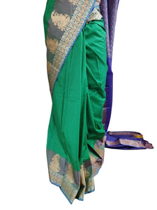 Green Kanchi Blend Kanjivaram Silk Saree Kanchi06-Anvi Creations-Kanchi Blend Saree,Kanjivaram Saree