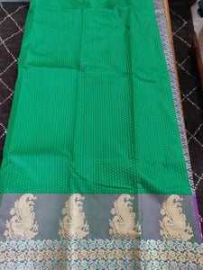 Green Kanchi Blend Kanjivaram Silk Saree Kanchi06-Anvi Creations-Kanchi Blend Saree,Kanjivaram Saree